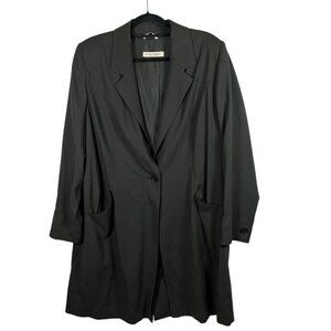Marina Rinaldi Long‎ Single Button Blazer Black Wool Blend Women’s Size 25/large